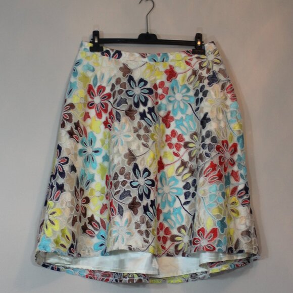 Eva Franco by Anthropologie Floral Embroidered  Midi Skirt   1X/ 16-  18W - Picture 3 of 9